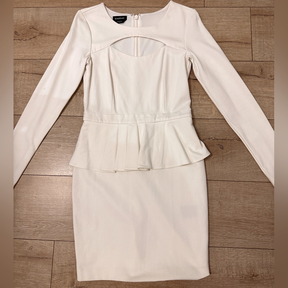 Peplum Dress / BEBE / Beige